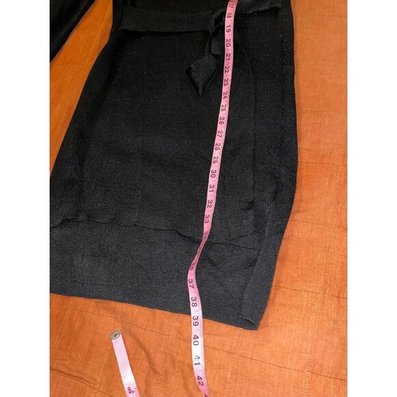 Latiste Black Knit Long-Sleeve Tie Waist Pullover High Neck Women's Dress Size L - Picture 7 of 9